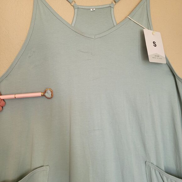 Womens Blue Jumpsuit Size Small Harem Oversized Pockets Casual Hot Shot Flaw Nwt - Picture 3 of 8